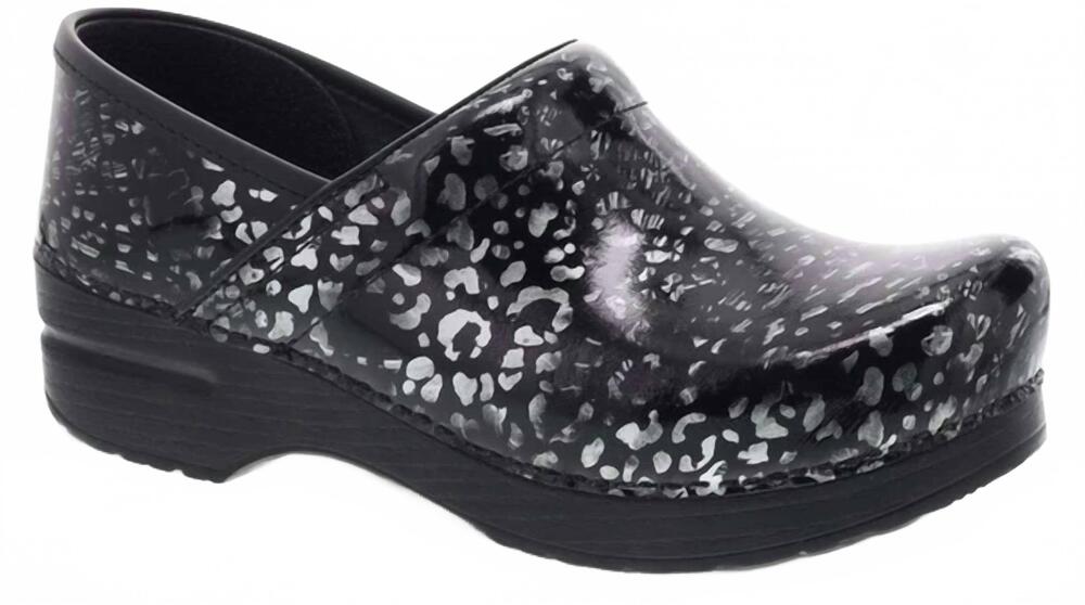 NEW DANSKO women's professional clog in pewter leopard patent